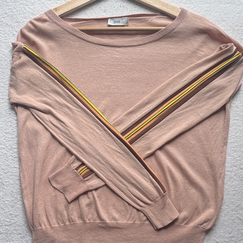 Closed Brand Linen/Cotton Pullover Sweater in Blush